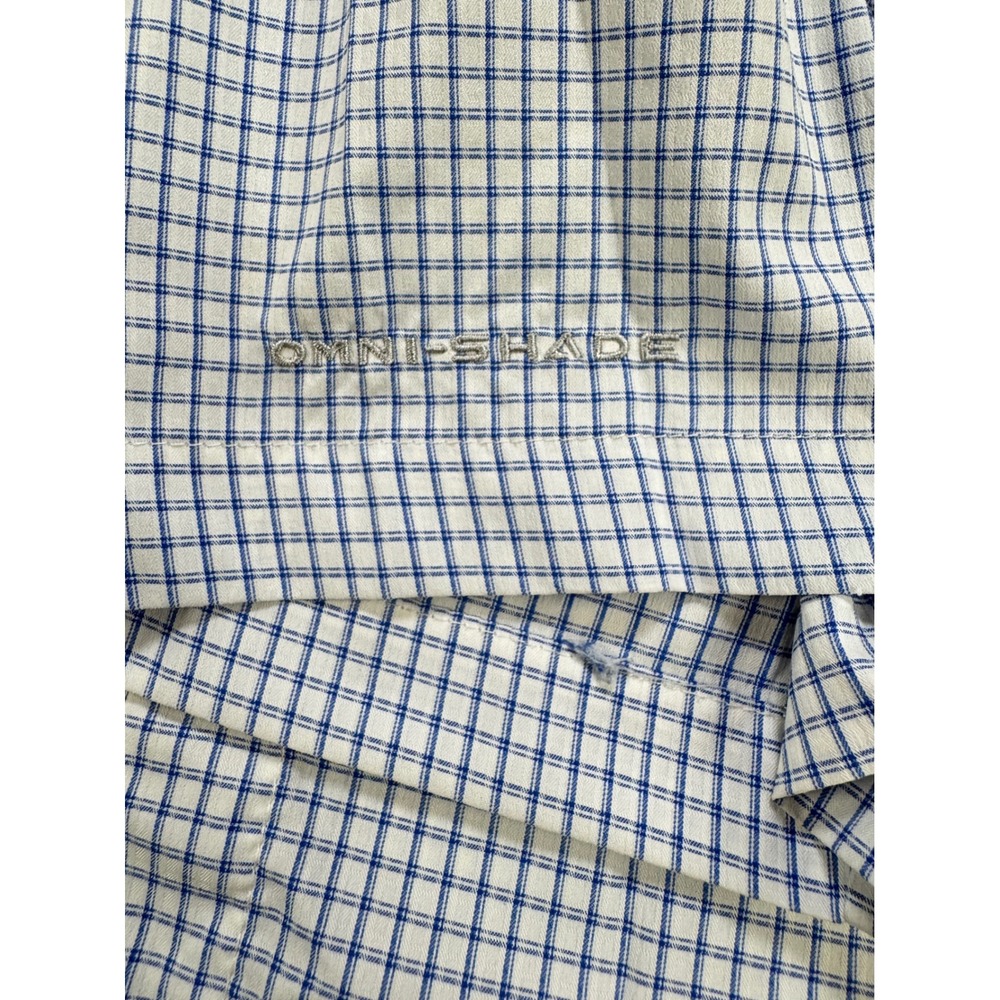 Columbia Super Tamiami PFG Fishing S/S Shirt Men Large Blue White Plaid FM7189 - Picture 8 of 8